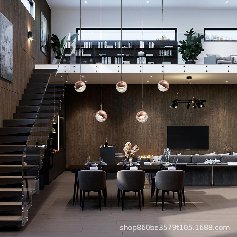 造心家具|圆球状 简约丹麦设计师可35°转向 楼道餐厅床头小吊灯